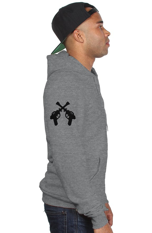 RAYGUN Pocket Print with DoubleGuns on the Sleeve Tri-Blend ZIp Up Hoody