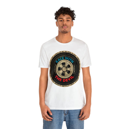 Race With The Devil Tire Wheel Unisex Jersey Short Sleeve Tee
