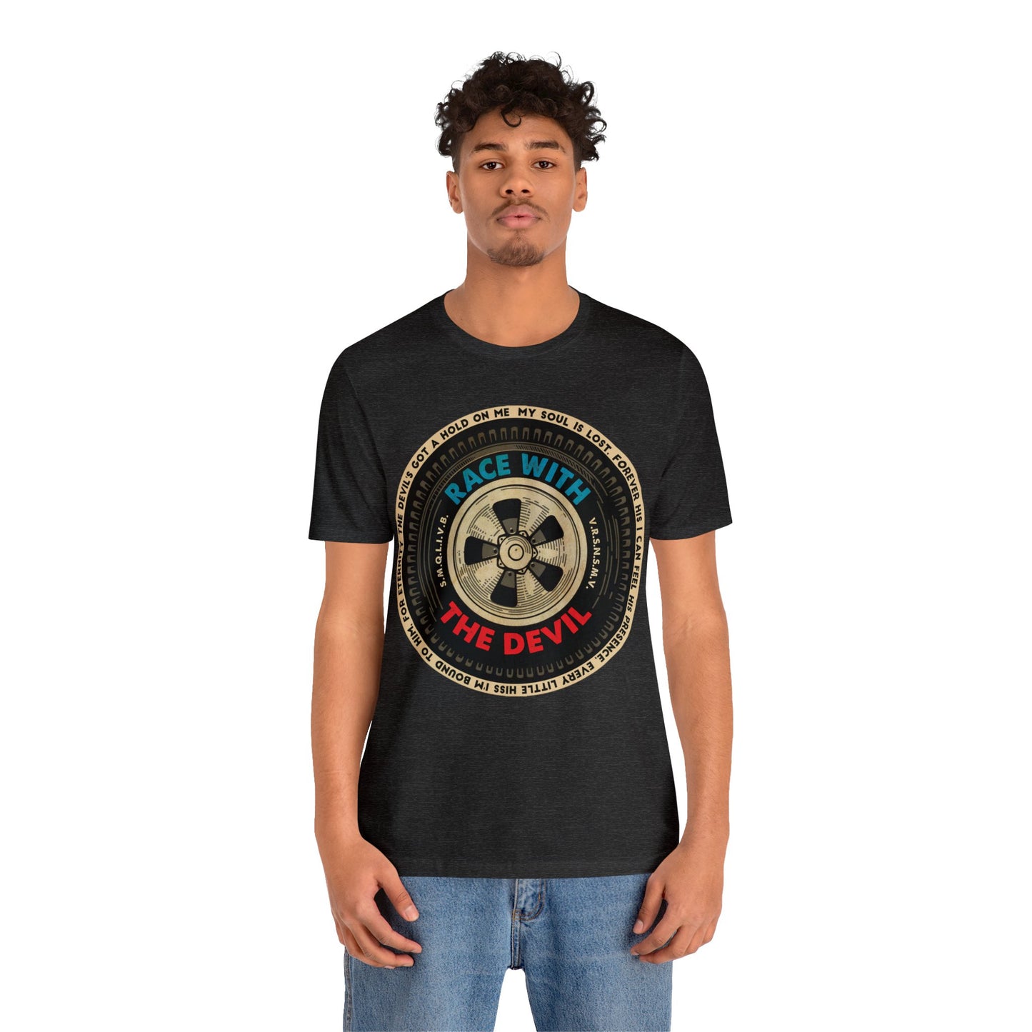 Race With The Devil Tire Wheel Unisex Jersey Short Sleeve Tee