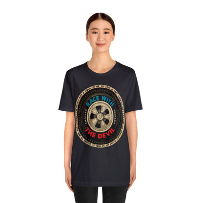 Race With The Devil Tire Wheel Unisex Jersey Short Sleeve Tee