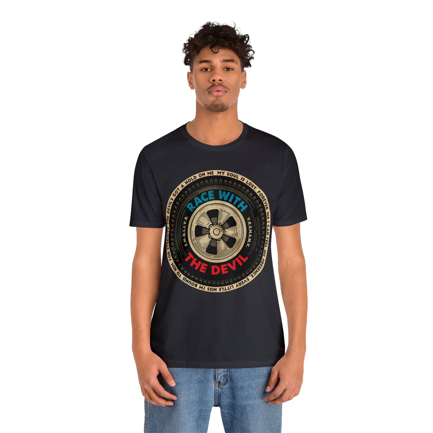 Race With The Devil Tire Wheel Unisex Jersey Short Sleeve Tee