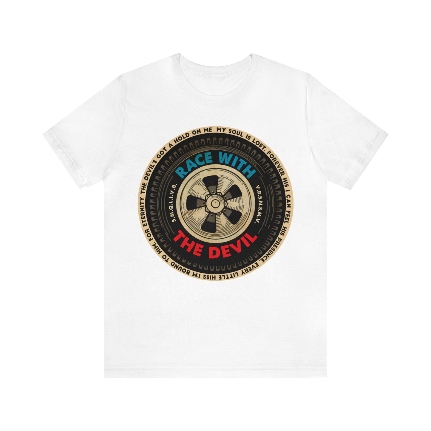 Race With The Devil Tire Wheel Unisex Jersey Short Sleeve Tee