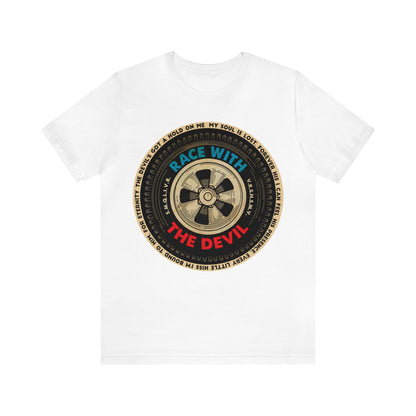 Race With The Devil Tire Wheel Unisex Jersey Short Sleeve Tee