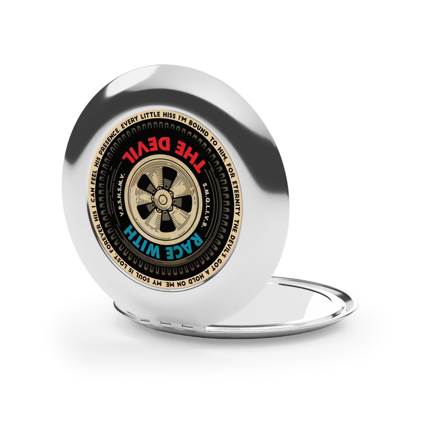 Race With The Devil® Devil's Got A Hold On Me Tire Compact Travel Mirror