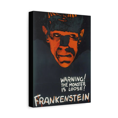 Retro Movie Classic Horror Frankenstein Poster Art Canvas, Stretched, 1.25" Thick - FREE SHIPPING