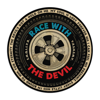 Race With The Devil® Devil's Got A Hold On Me Tire Round Mouse Pad