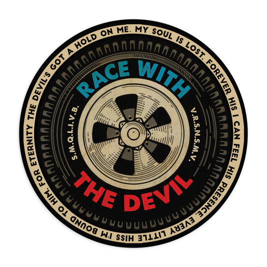 Race With The Devil® Devil's Got A Hold On Me Tire Round Mouse Pad