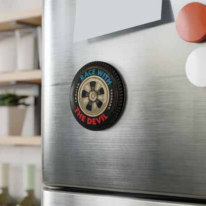 Race With The Devil® Racing Tire Button Magnet