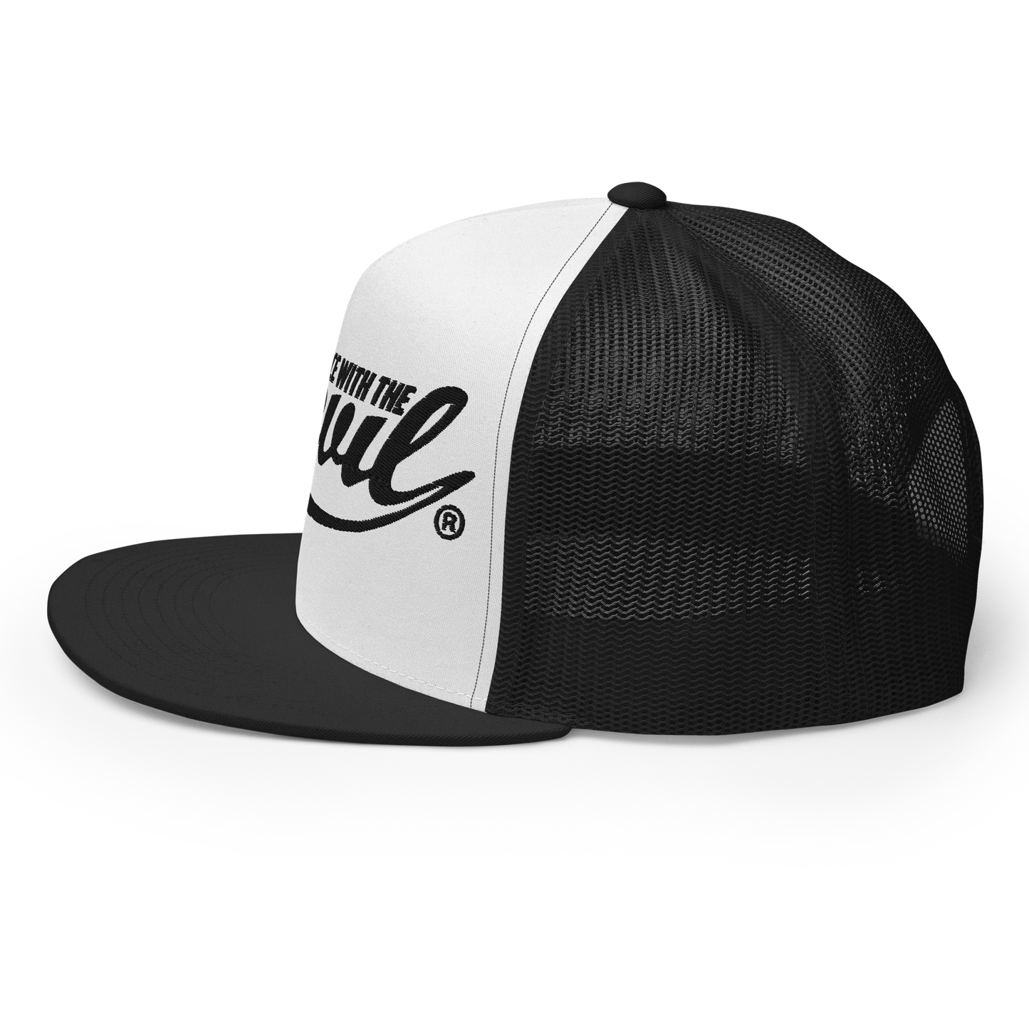 Race With The Devil® White with Black Trucker Hat