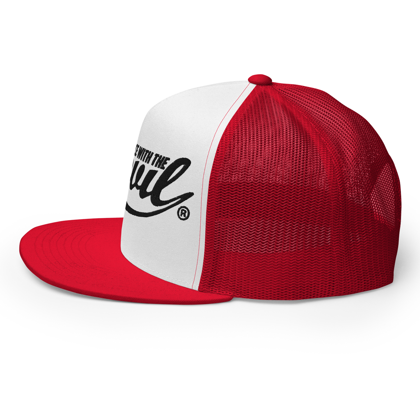 Race With The Devil® White with Red Trucker Hat