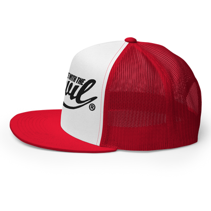 Race With The Devil® White with Red Trucker Hat