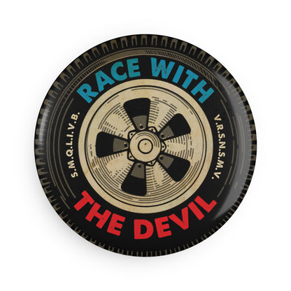Race With The Devil® Racing Tire Button Magnet