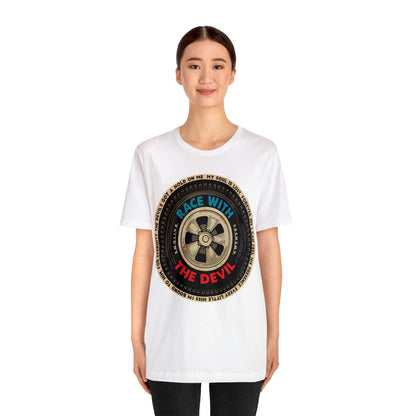 Race With The Devil Tire Wheel Unisex Jersey Short Sleeve Tee