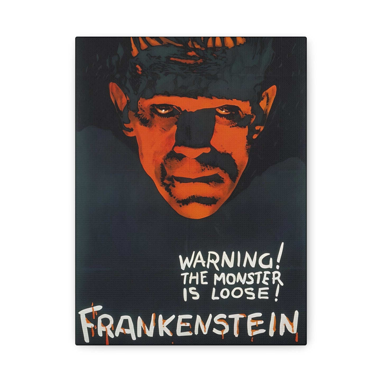 Retro Movie Classic Horror Frankenstein Poster Art Canvas, Stretched, 1.25" Thick - FREE SHIPPING