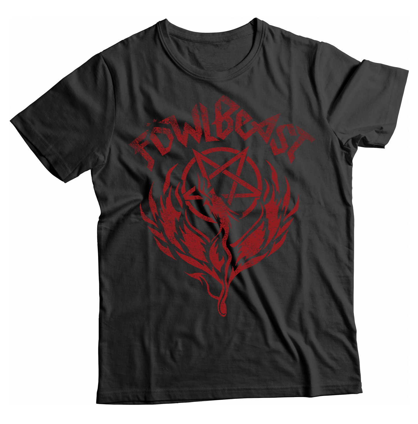 Unisex FowlBeast Band Logo Red Distress T-Shirt