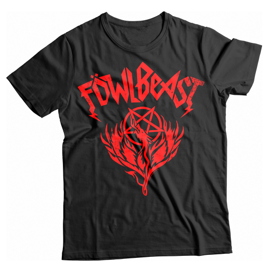 Unisex FowlBeast Band Logo Red Distress T-Shirt