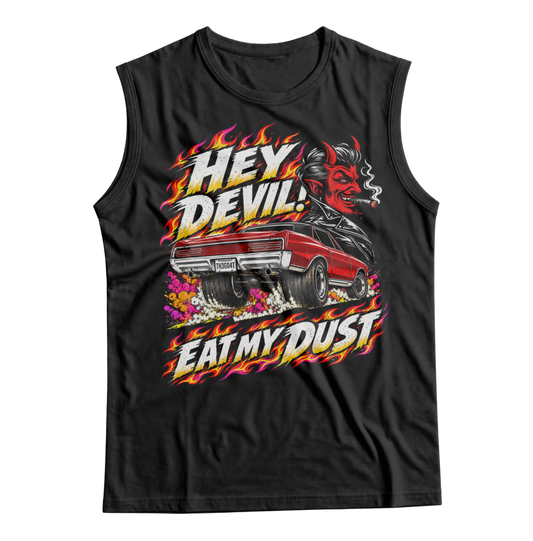 Unisex Race With The Devil® Hey Devil! Eat My Dust 1967 GTO Sleeveless T-Shirt