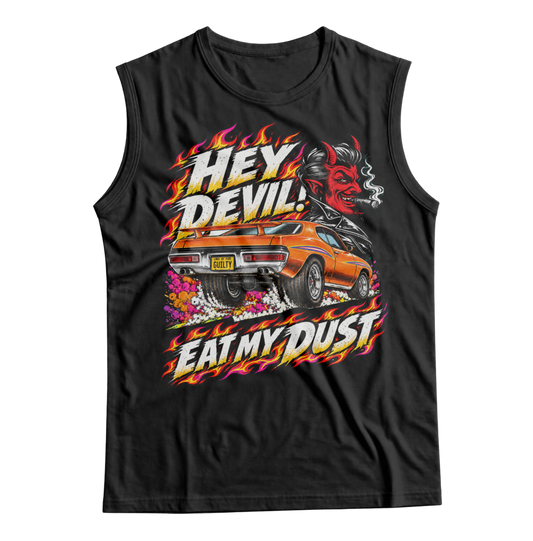 Unisex Race With The Devil® Hey Devil! Eat My Dust 1970 Judge Sleeveless T-Shirt