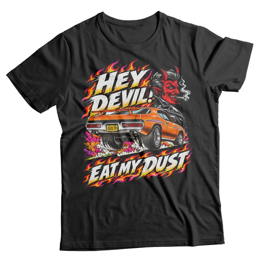 Unisex Race With The Devil® Hey Devil! Eat My Dust 1970 Judge T-Shirt