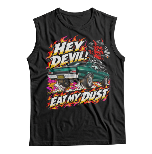 Unisex Race With The Devil® Hey Devil! Eat My Dust 1969 Nova Sleeveless T-Shirt
