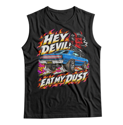 Unisex Race With The Devil® Hey Devil! Eat My Dust 1968 Road Runner Sleeveless T-Shirt