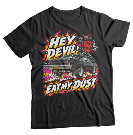 Unisex Race With The Devil® Hey Devil! Eat My Dust 1969 Road Runner T-Shirt