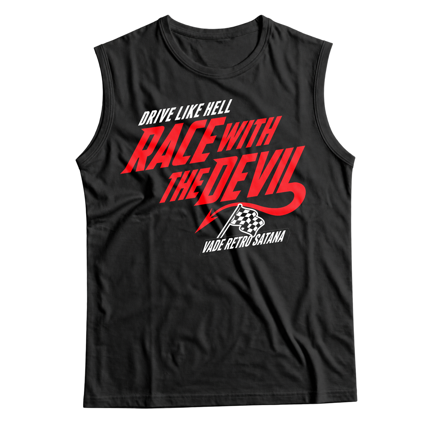 Unisex Race With The Devil® Race With The Devil Logo Stacked Vade Retro Satana Sleeveless T-Shirt