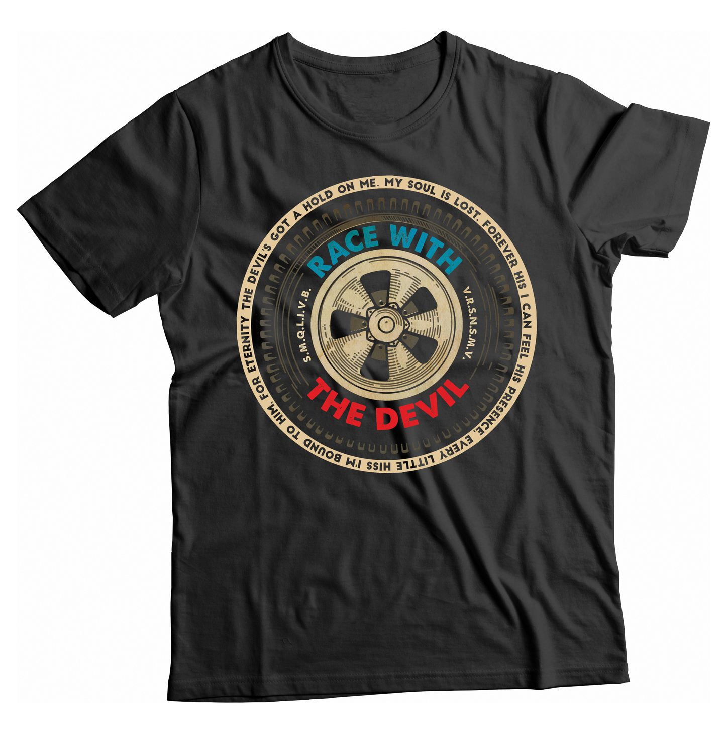 Unisex Race With The Devil® Devil's Got A Hold On Me Tire T-Shirt.