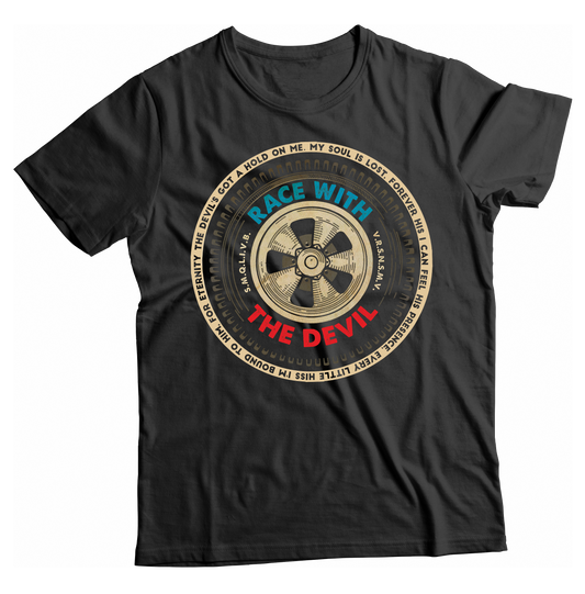 Unisex Race With The Devil® Devil's Got A Hold On Me Tire T-Shirt.