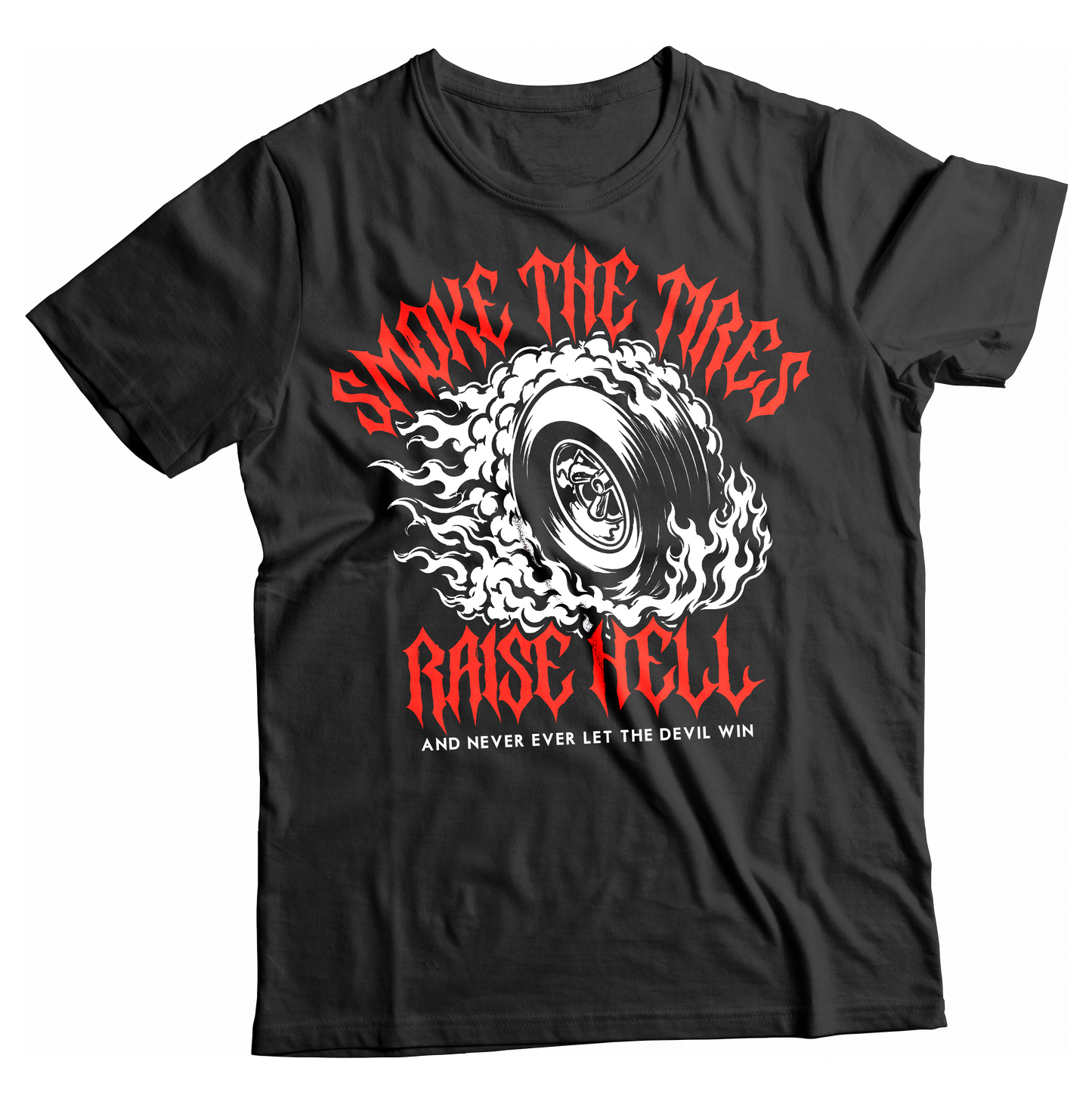 Unisex Race With The Devil® Smoke The Tires Black T-Shirt
