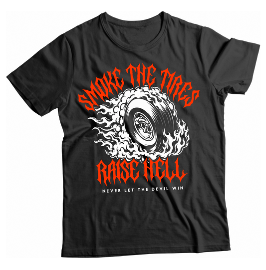 Unisex Race With The Devil® Smoke The Tires Black T-Shirt