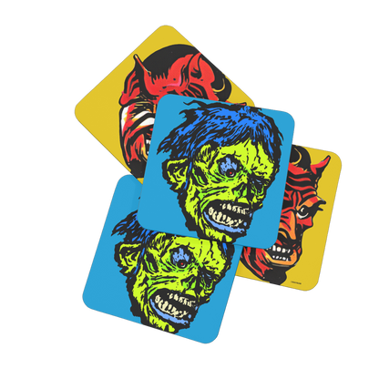 RAYGUN Devil Hardboard Coaster Set of 4