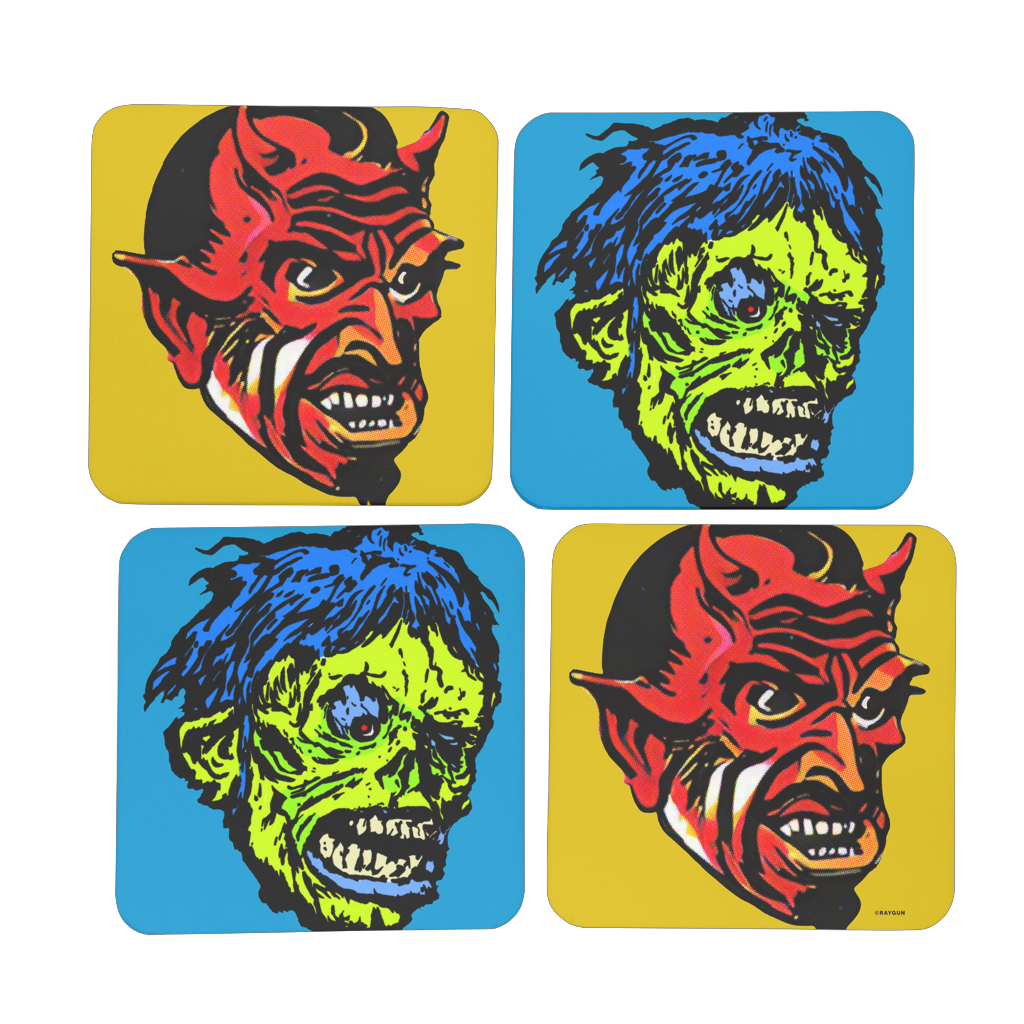 RAYGUN Devil Hardboard Coaster Set of 4