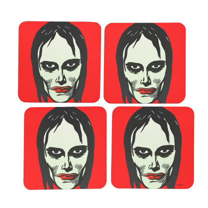 RAYGUN Female Vampire Hardboard Coaster Set of 4
