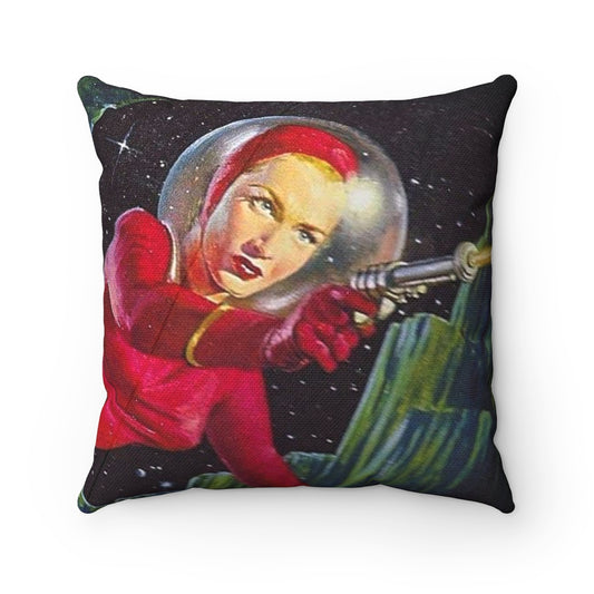 RAYGUN Space Woman Square Pillow