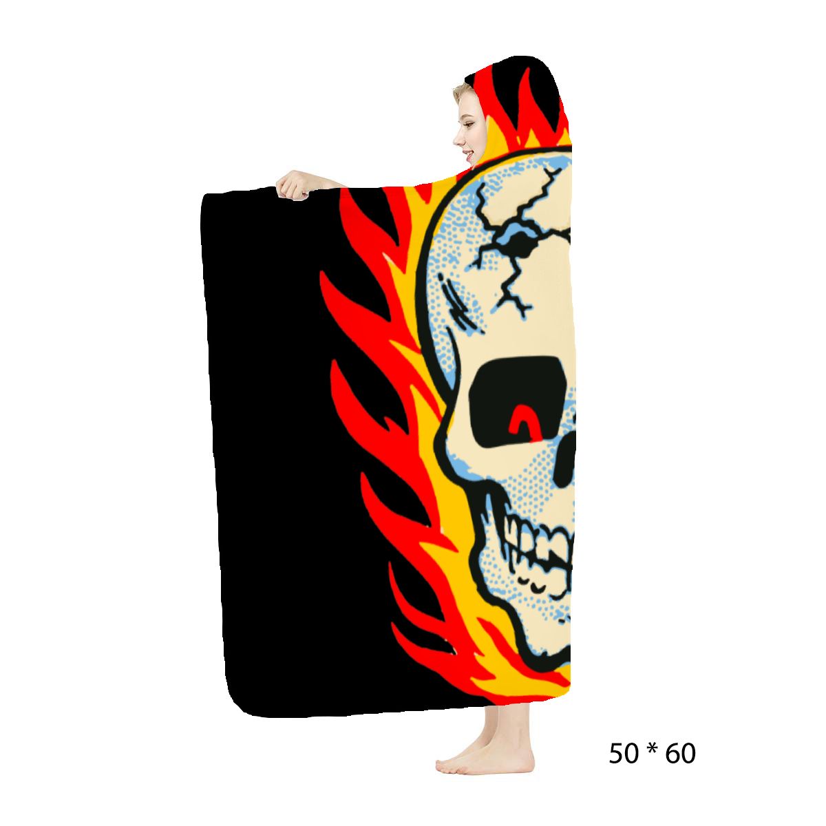RAYGUN® Hot Head Skull Hooded Blanket