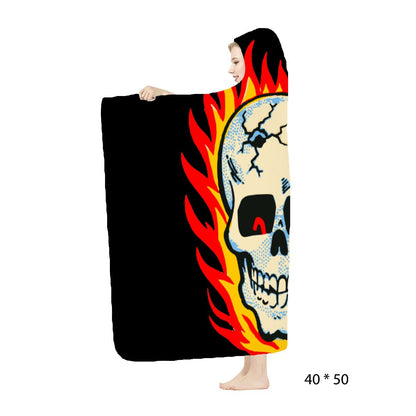 RAYGUN® Hot Head Skull Hooded Blanket
