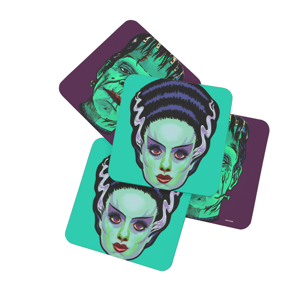 RAYGUN Frankie and Bride Hardboard Coaster Set of 4
