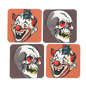 RAYGUN Creepy Clown and Skull Hardboard Coaster Set of 4