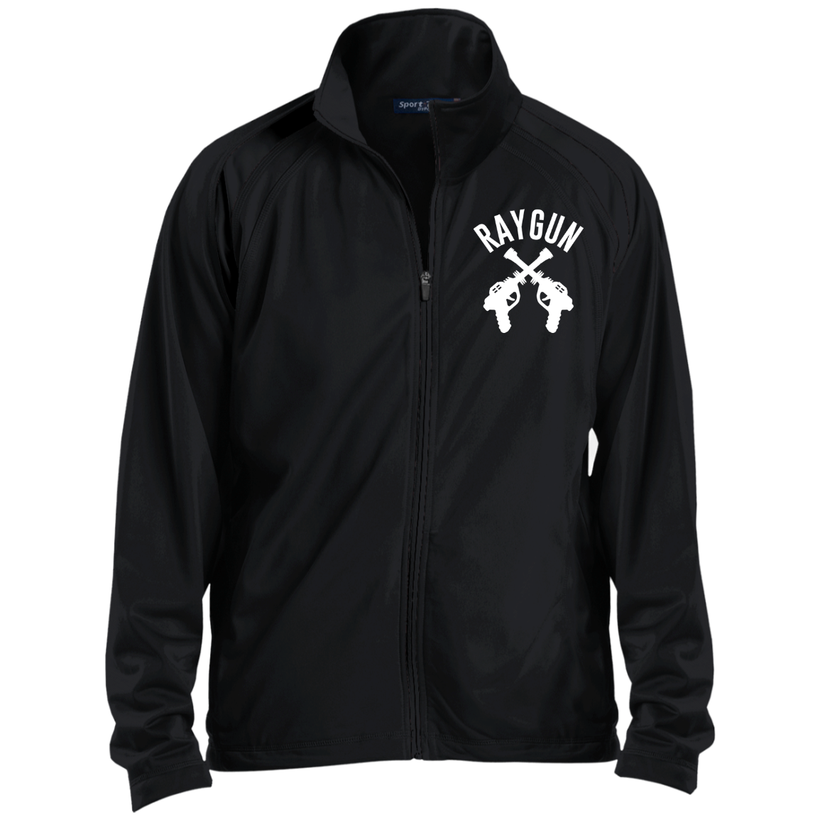 Raygun Double Guns Mens Raglan Sleeve Warmup Jacket Black / X-Small Jackets