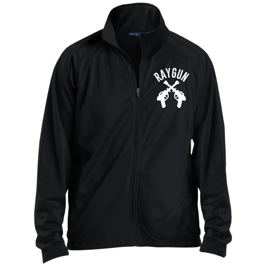 Raygun Double Guns Mens Raglan Sleeve Warmup Jacket Black / X-Small Jackets