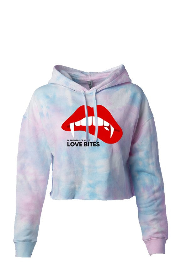 Raygun Love Bites Cotton Candy Crop Top Hoody Xs / Tie Dye Hoodies