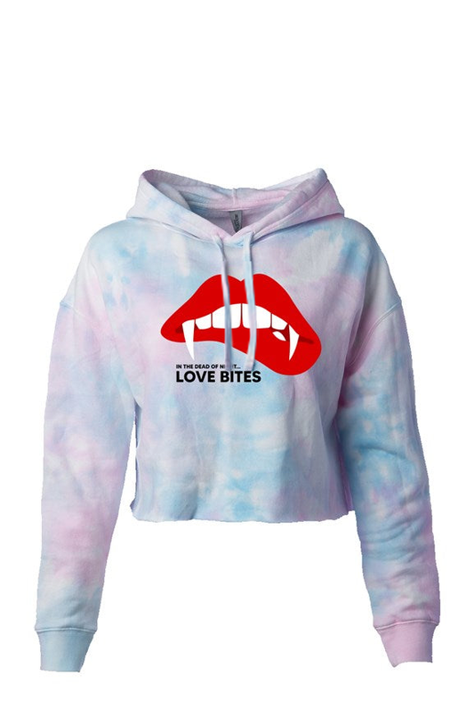 Raygun Love Bites Cotton Candy Crop Top Hoody Xs / Tie Dye Hoodies