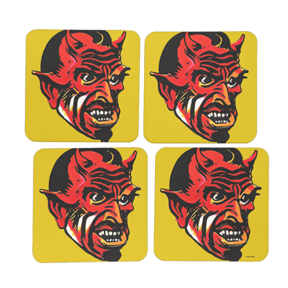RAYGUN Devil Hardboard Coaster Set of 4
