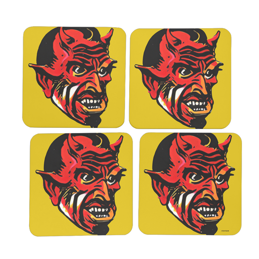 RAYGUN Devil Hardboard Coaster Set of 4