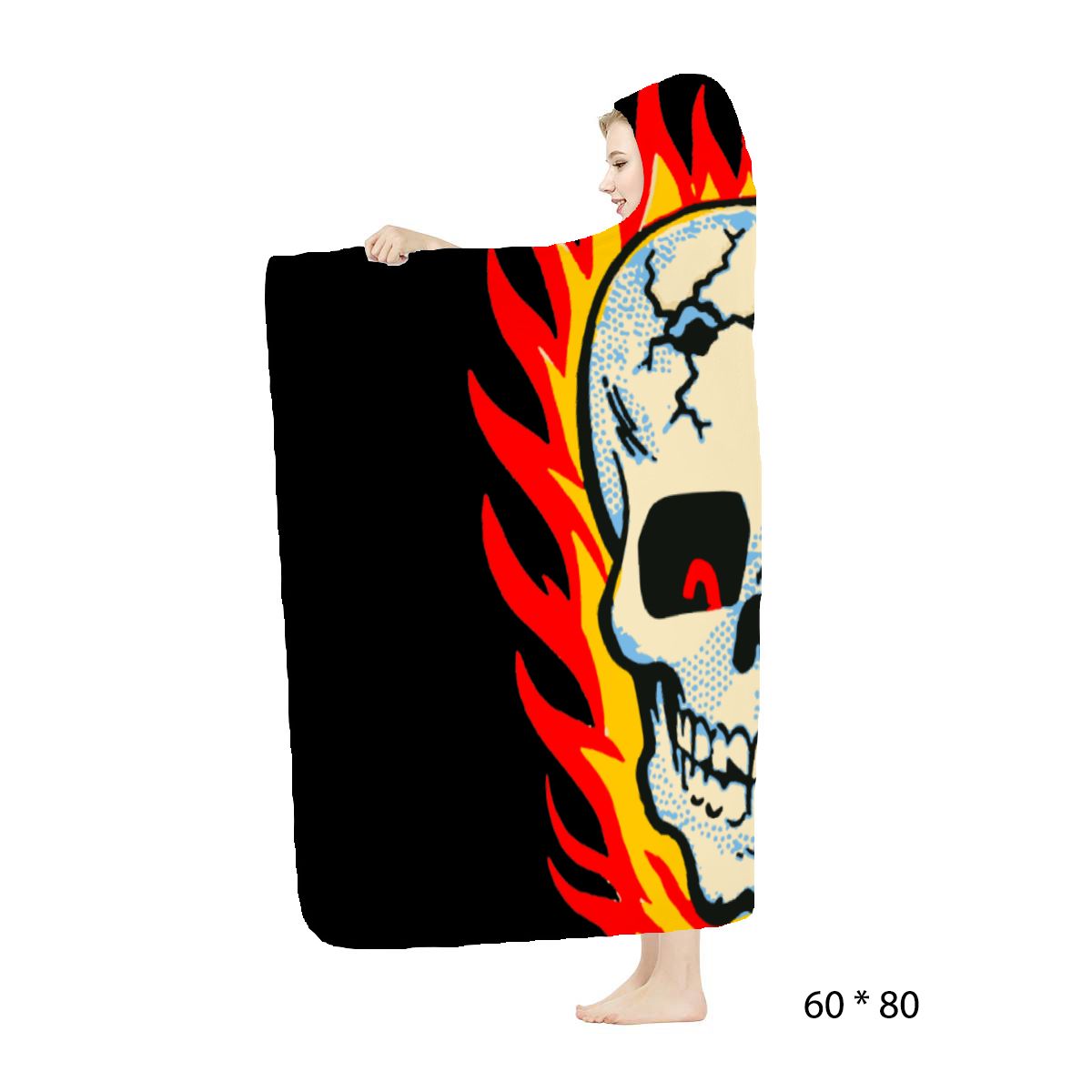 RAYGUN® Hot Head Skull Hooded Blanket