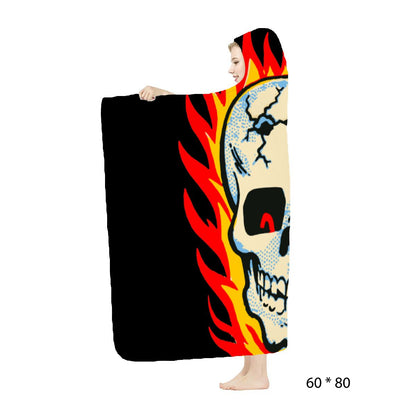 RAYGUN® Hot Head Skull Hooded Blanket