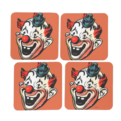 RAYGUN Creepy Clown Hardboard Coaster Set of 4