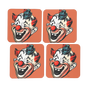 RAYGUN Creepy Clown Hardboard Coaster Set of 4