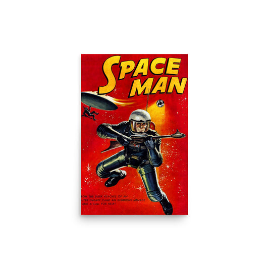 RAYGUN Space Man Vintage Vertical Poster